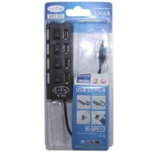 HUB NEGRO 4 PTOS USB 2.0 APAGADOR 15497 HUB-04